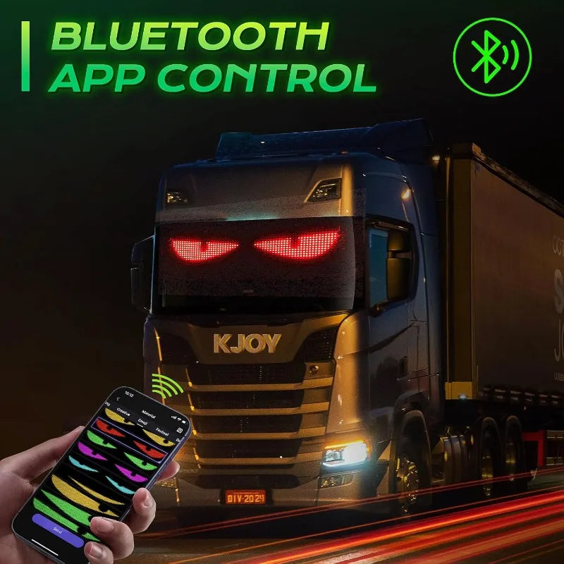 Devil Eyes LED Light Flexible Digital Scrolling LED Display Bluetooth APP Control DIY Text Pattern Animation for Car Bar School