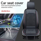 Car Wooden Bead Seat Cushion Summer Cool Leather Car Seat Cover Breathable Handmade Auto Seat Mat Pad Universal Auto Accessories