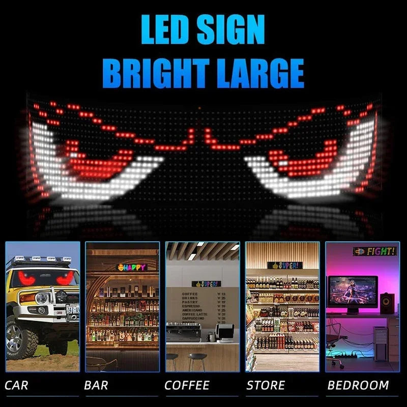LED Eye for Car Window Screen Wireless Adhesive LED Light Blazexel Devil Eyes Light Flex LED Display Dynamic Eyes for Car