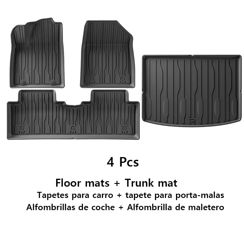 Car Floor Mats For BYD Yuan Pro Yuan Up 2025 2024 Cargo Liner Mat Waterproof Non-slip Foot Pad Seat Back Protector Car Carpet