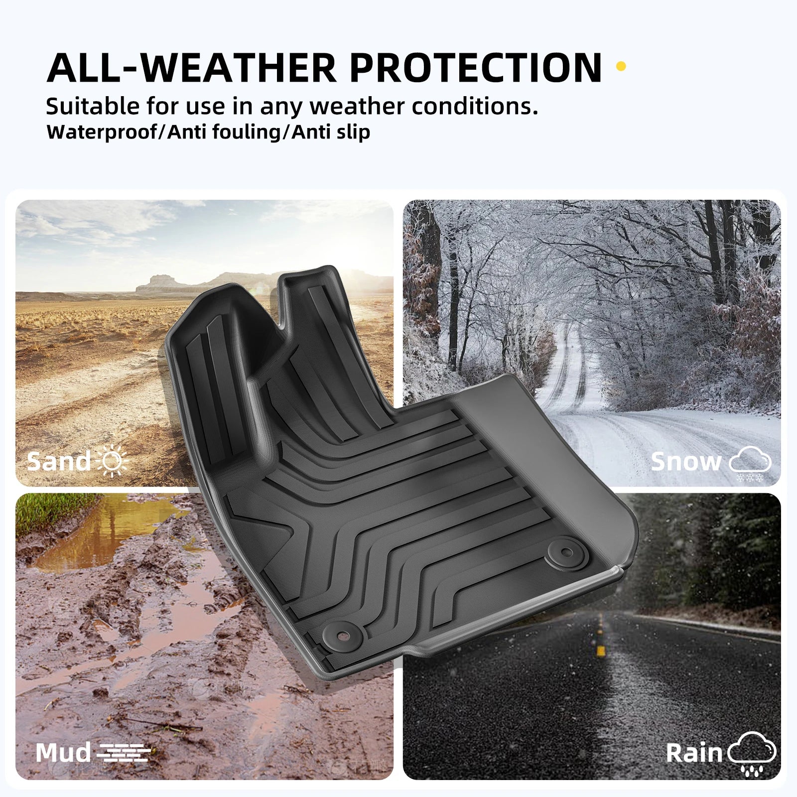 for Polestar 4 2023 2024 2025 Car Floor Mats Cargo Liner Trunk Pad TPE 3D Foot Mat Waterproof All Weather Accessories BLACK
