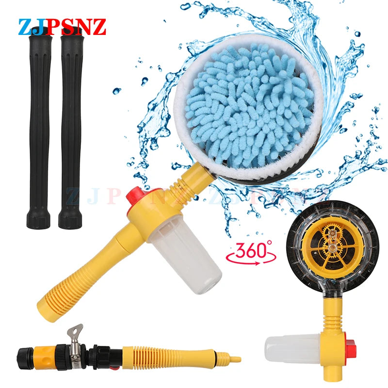 Car Auto 360Degree Rotary Wash Brush Kits Automatic Rotating Adjustable Dip Wash Brush High Pressure Washer for Vehicle Cleaning