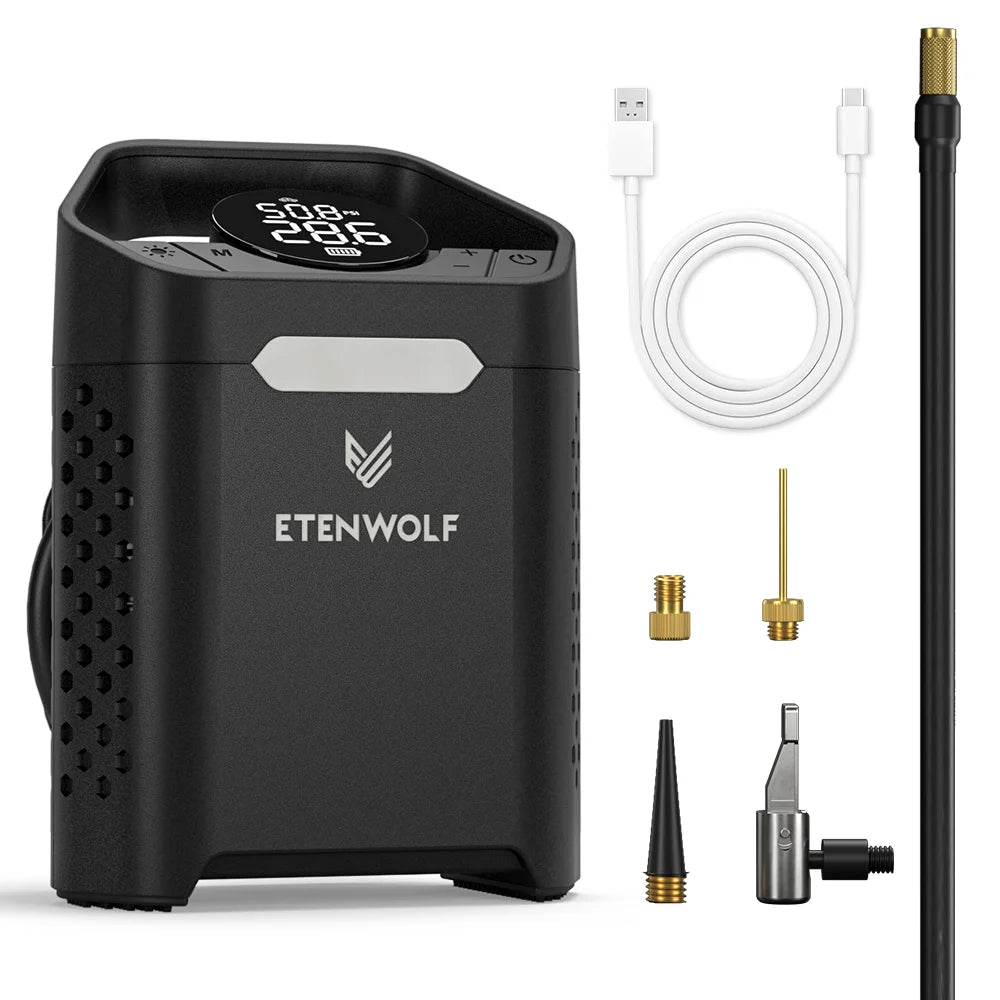 New ETENWOLF V3 Portable Tire Inflator Pump 160 PSI Car Compressor 100% Duty Cycle 7800mAh Air pump For Cars Motorcycles Bicycle