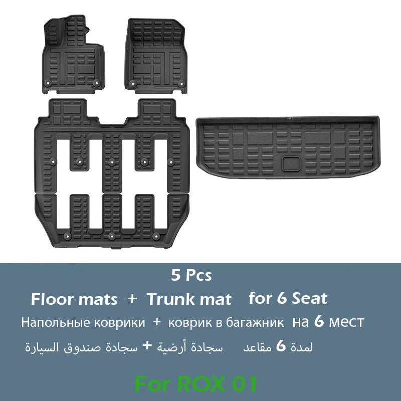 Car Floor Mats For Polestones 01 ROX 01 2024-present Cargo Liners Waterproof Non-slip Trunk Mat Protector for ROX Motor Carpets
