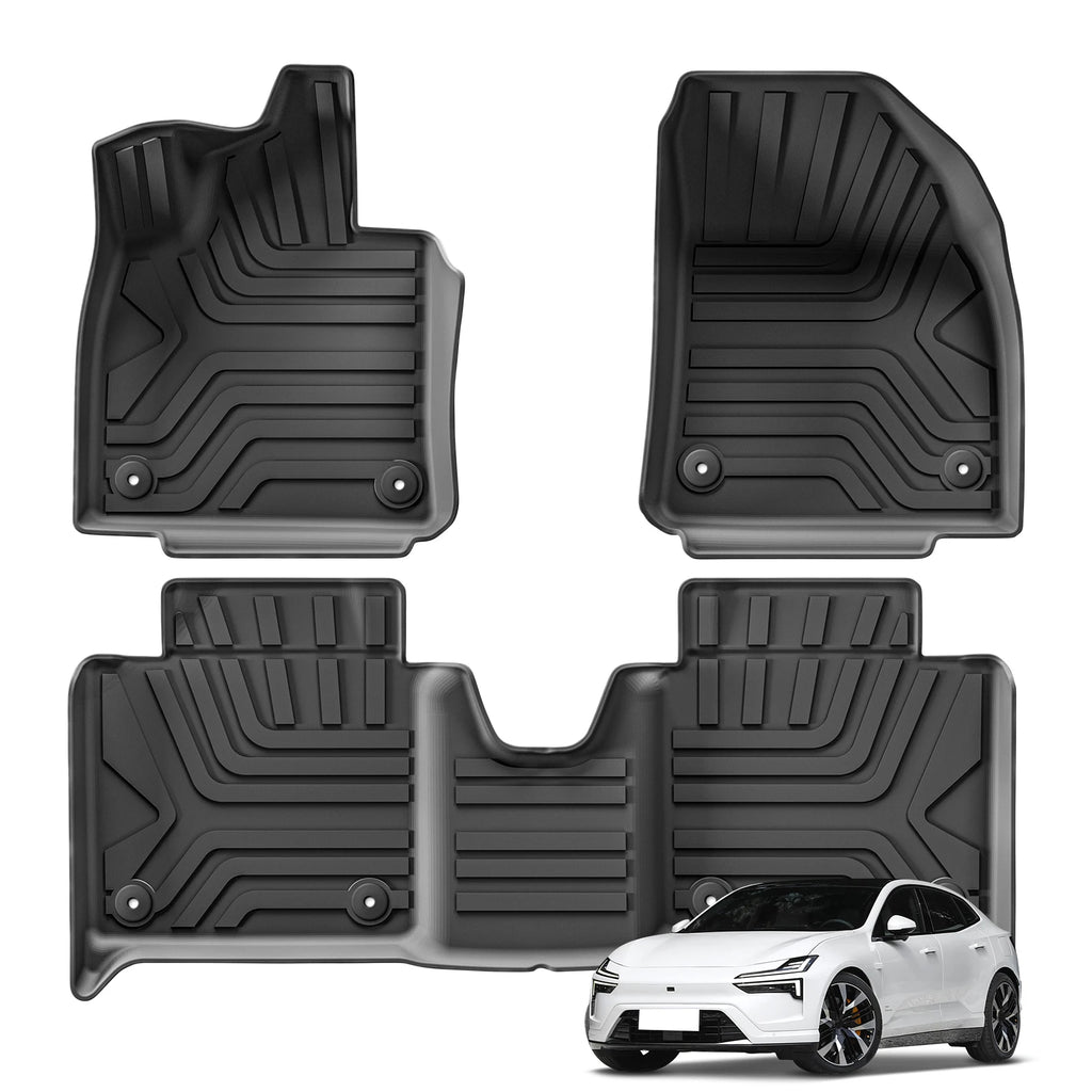 for Polestar 4 2023 2024 2025 Car Floor Mats Cargo Liner Trunk Pad TPE 3D Foot Mat Waterproof All Weather Accessories BLACK