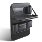 Car Backseat Organizer with Foldable Table Tray＆Stain Proof iPad Storage PU Leather Car Seat Back Protectors Kick Car Essential