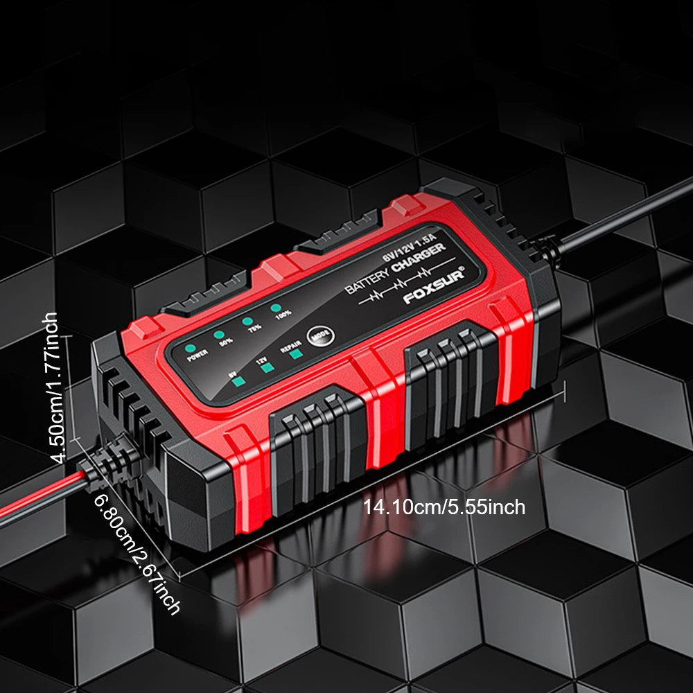 Car Battery Charger Auto Intelligent Pulse Repair Tool Multifunctional Voltage Temperature Detection For RV SUV Motorcycle Truck