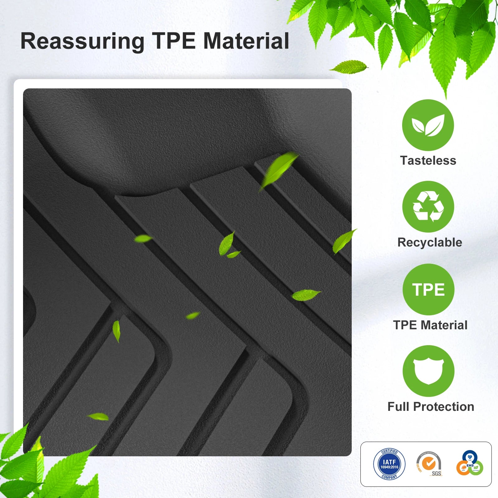 for Polestar 4 2023 2024 2025 Car Floor Mats Cargo Liner Trunk Pad TPE 3D Foot Mat Waterproof All Weather Accessories BLACK