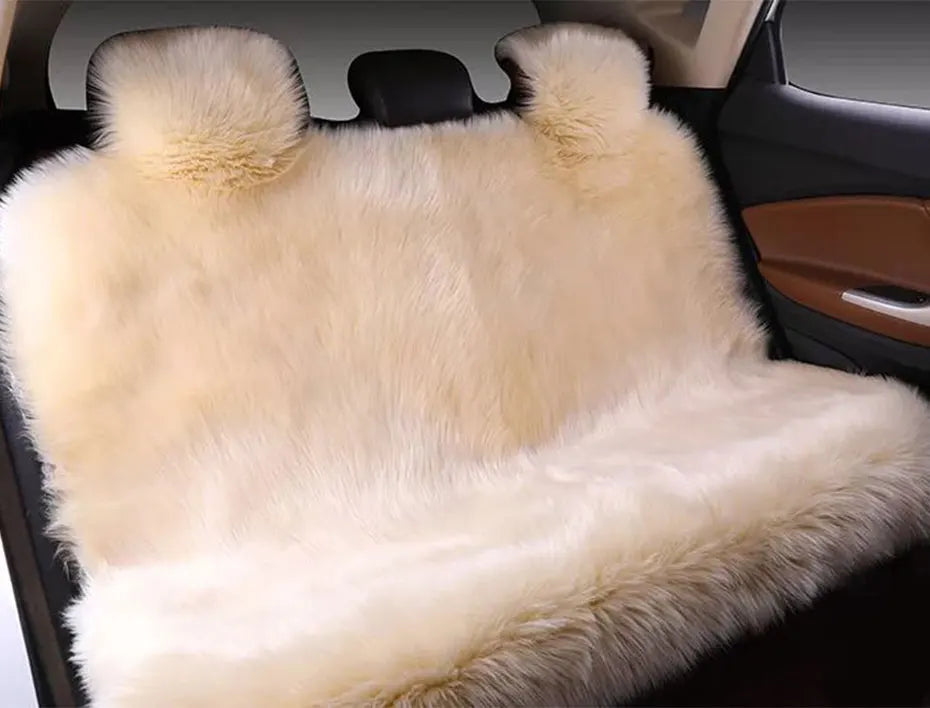Car Seat Cover Faux Fur Warm Car Seat Cover Faux Plush Black Cute Fundas Coche Asiento Universal Decorative Accessories