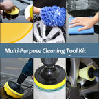 New Car Cleaning Kit Scrubber Drill Detailing Brush Set Air Conditioner Vents Towel Polisher Car Auto Detailing Tools