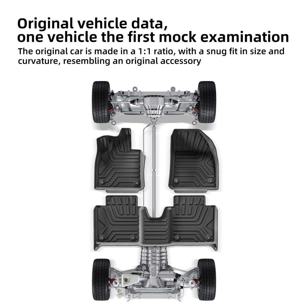 for Polestar 4 2023 2024 2025 Car Floor Mats Cargo Liner Trunk Pad TPE 3D Foot Mat Waterproof All Weather Accessories BLACK