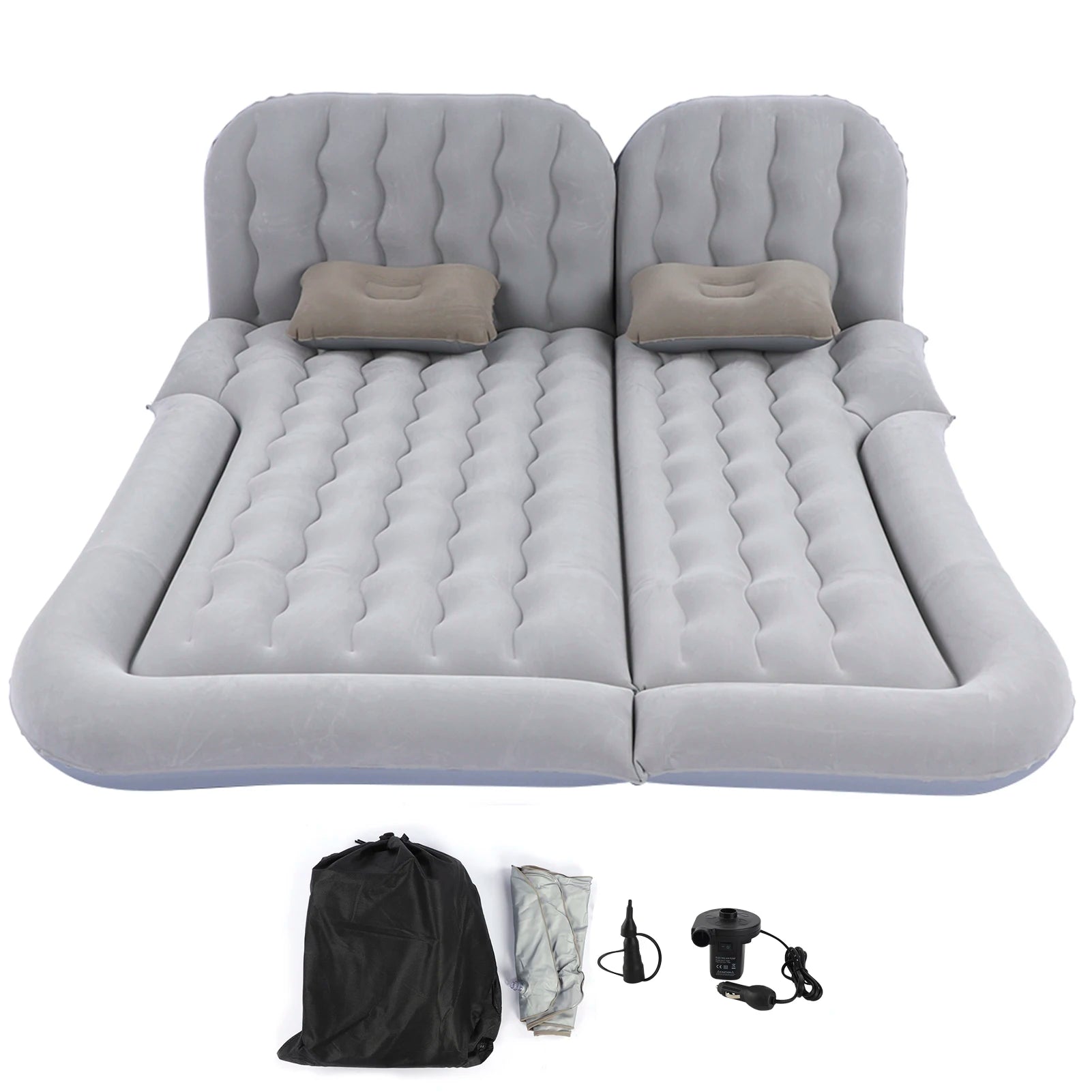 2‑In‑1 SUV Inflatable Mat Car Mattress Multifunction Soft Sleeping Rest Cushion Inflatable Travel Mattress for Traveling Car