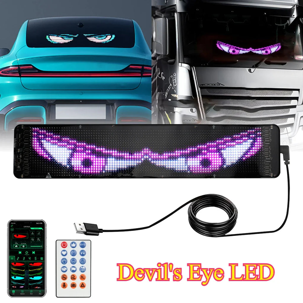 LED Eye for Car Window Screen Wireless Adhesive LED Light Blazexel Devil Eyes Light Flex LED Display Dynamic Eyes for Car