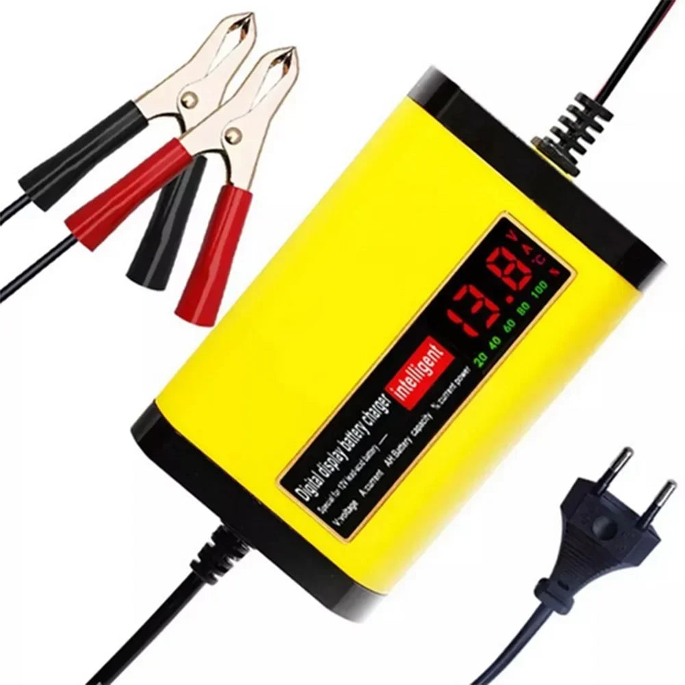 Car Battery Charger 12V 6A Pulse Repair LCD Display Smart Automatic Battery Charger GEL Lead-Acid Charger For Auto Motorcycle