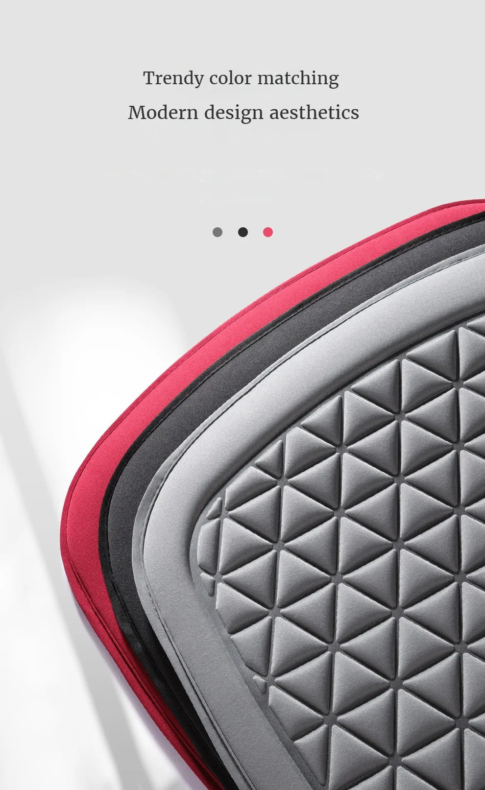 3D Suspended  Car Seat Cushion with Embossed Pattern,Separate Bottom Seat Cushion and Back Cushion Fit for Most Cars