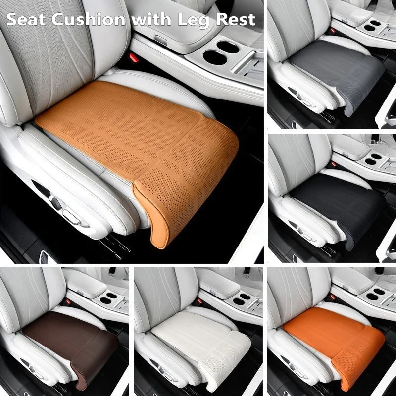 Universal Car Seat Cushion Leather Breathable Non-slip  Seat Extended Footrest Driver and Passenger Leg Rest Car Seats Cover