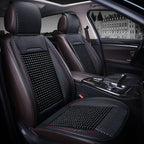Car Wooden Bead Seat Cushion Summer Cool Leather Car Seat Cover Breathable Handmade Auto Seat Mat Pad Universal Auto Accessories