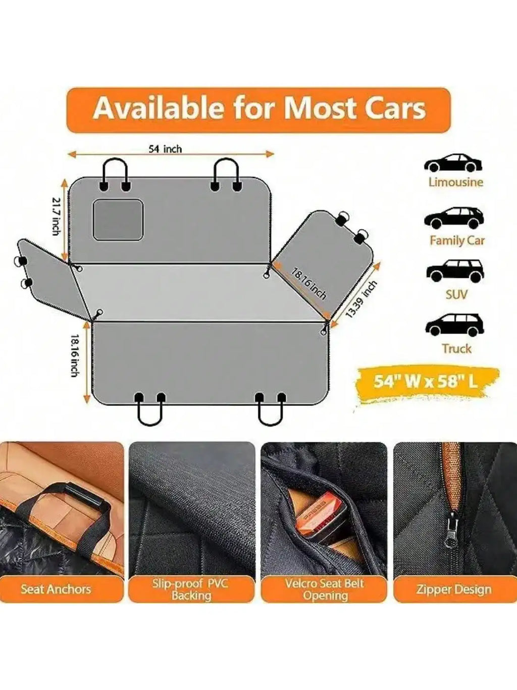 Pet car mats, rear seat mats, dog car seat mats. Suitable for various vehicle models. Waterproof and stain-resistant mats