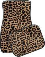 Leopard Print 4pcs or 2pcs  All-Weather Car Mats - Front & Rear Universal Fit for SUVs, Limos & Trucks - Unisex Design