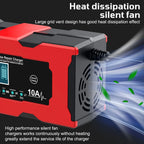 Car Motorcycl Battery Charger 12V 10A Intelligent Fast Power Charging Maintance Smart Digital Display Automatic Pulse Repair