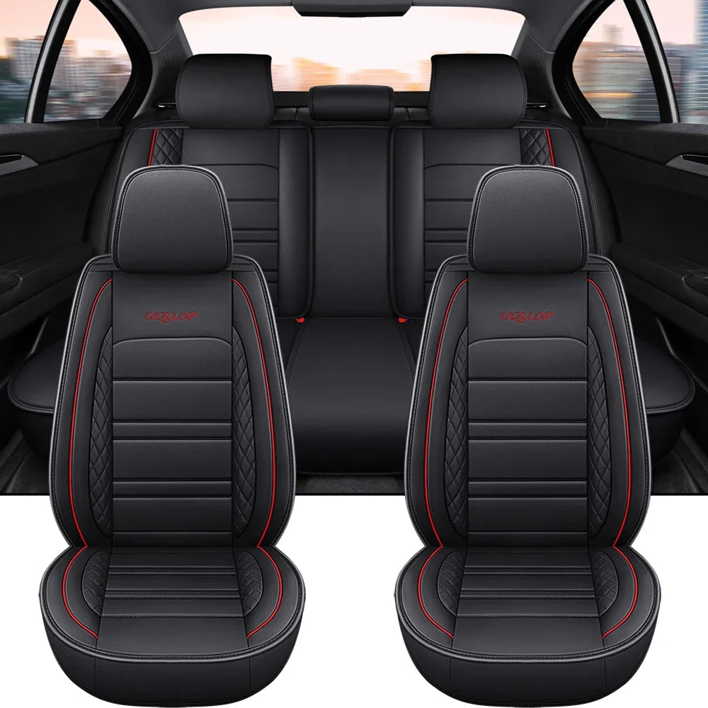 Full Coverage Pu Leather Car Seat Covers for Dacia Duster Sandero Renault Clio Fiat Panda Lancia Seat Arona Cors Car Accessories