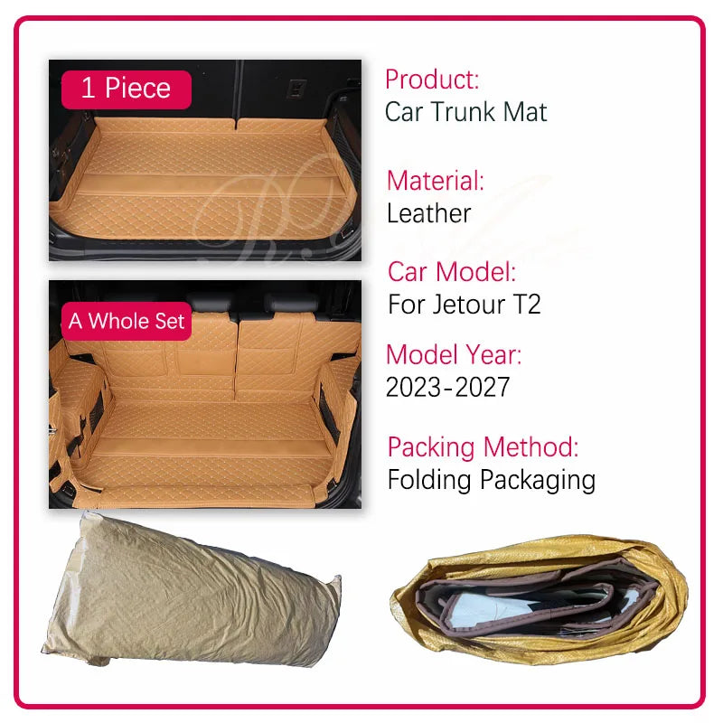 Car Rear Trunk Mats For Jetour Traveller Shanhai T2 ICH-X K3 2023 2024 2025 2026 2027 Anti-dirty Pad Cargo Cover Car Accessories