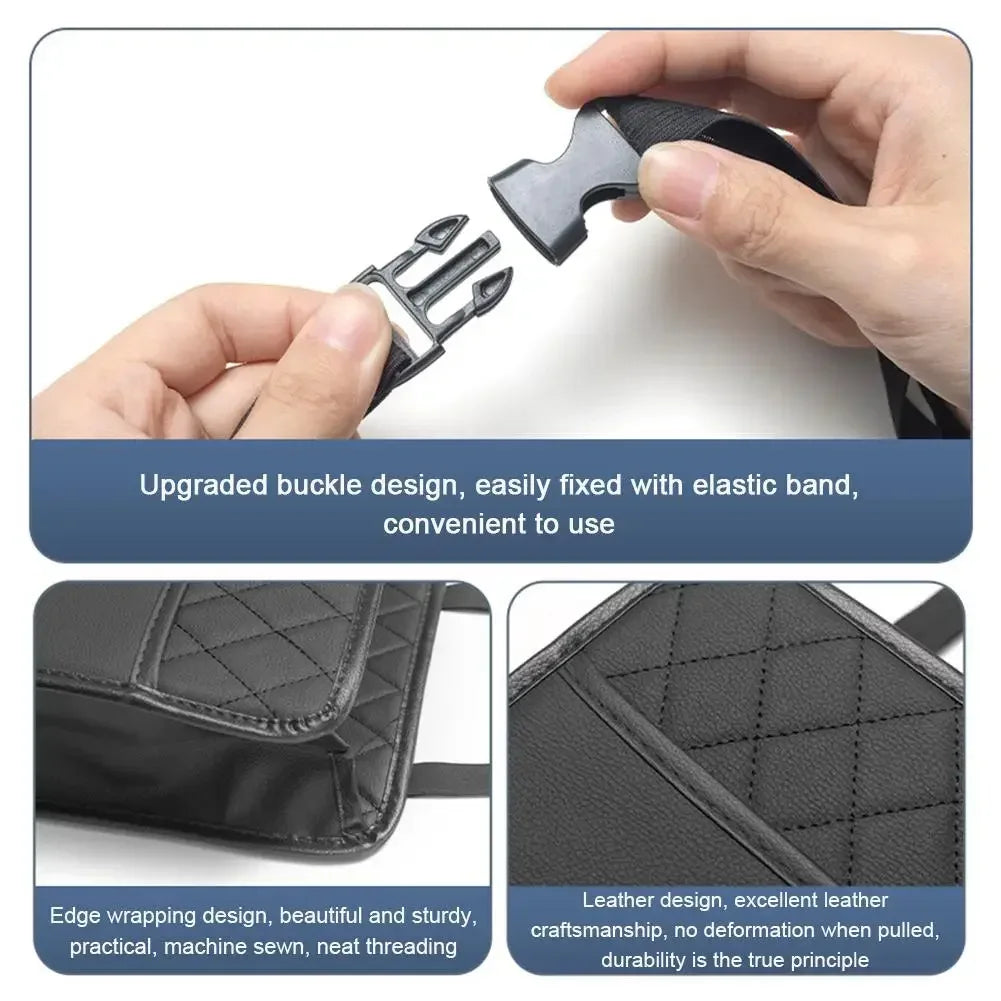 Car multifunctional storage box folding leather storage bag for car seat back storage bag storage bag