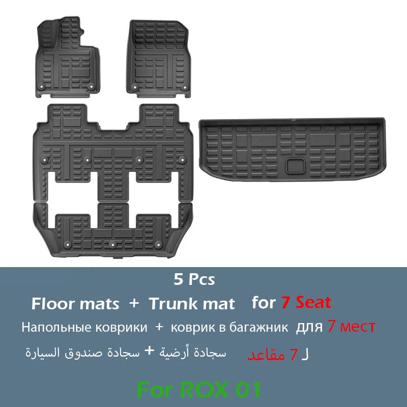 Car Floor Mats For Polestones 01 ROX 01 2024-present Cargo Liners Waterproof Non-slip Trunk Mat Protector for ROX Motor Carpets
