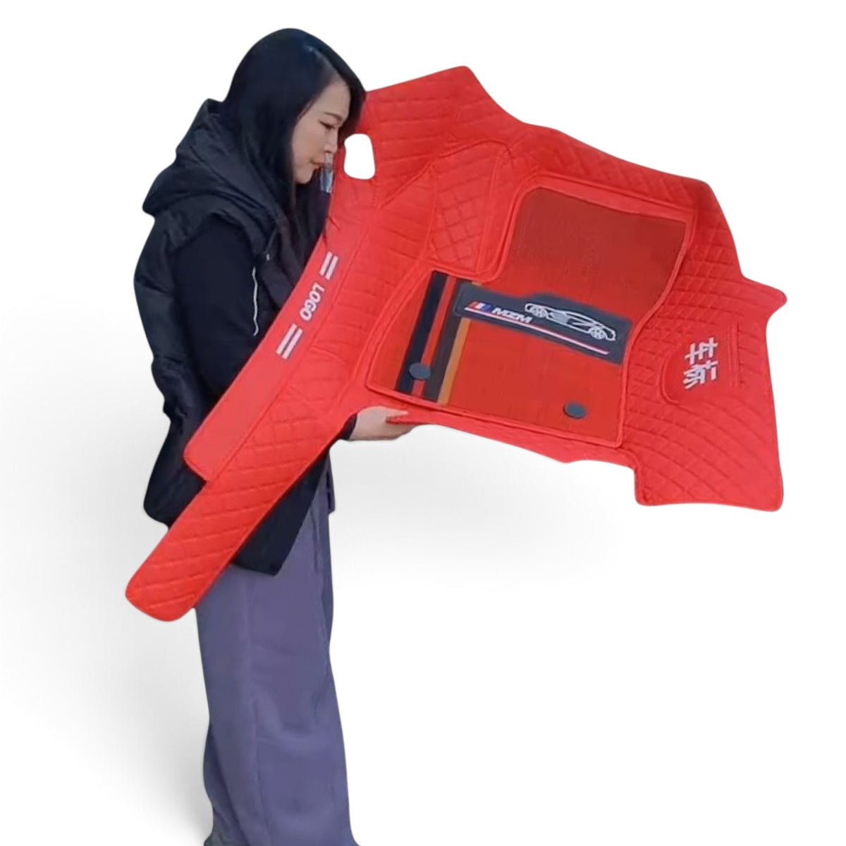 Alfombras Impermeables Dobles Hechas de Cuero Ecológico Artificial Versión Premium Personalizada a Medida Exacta
