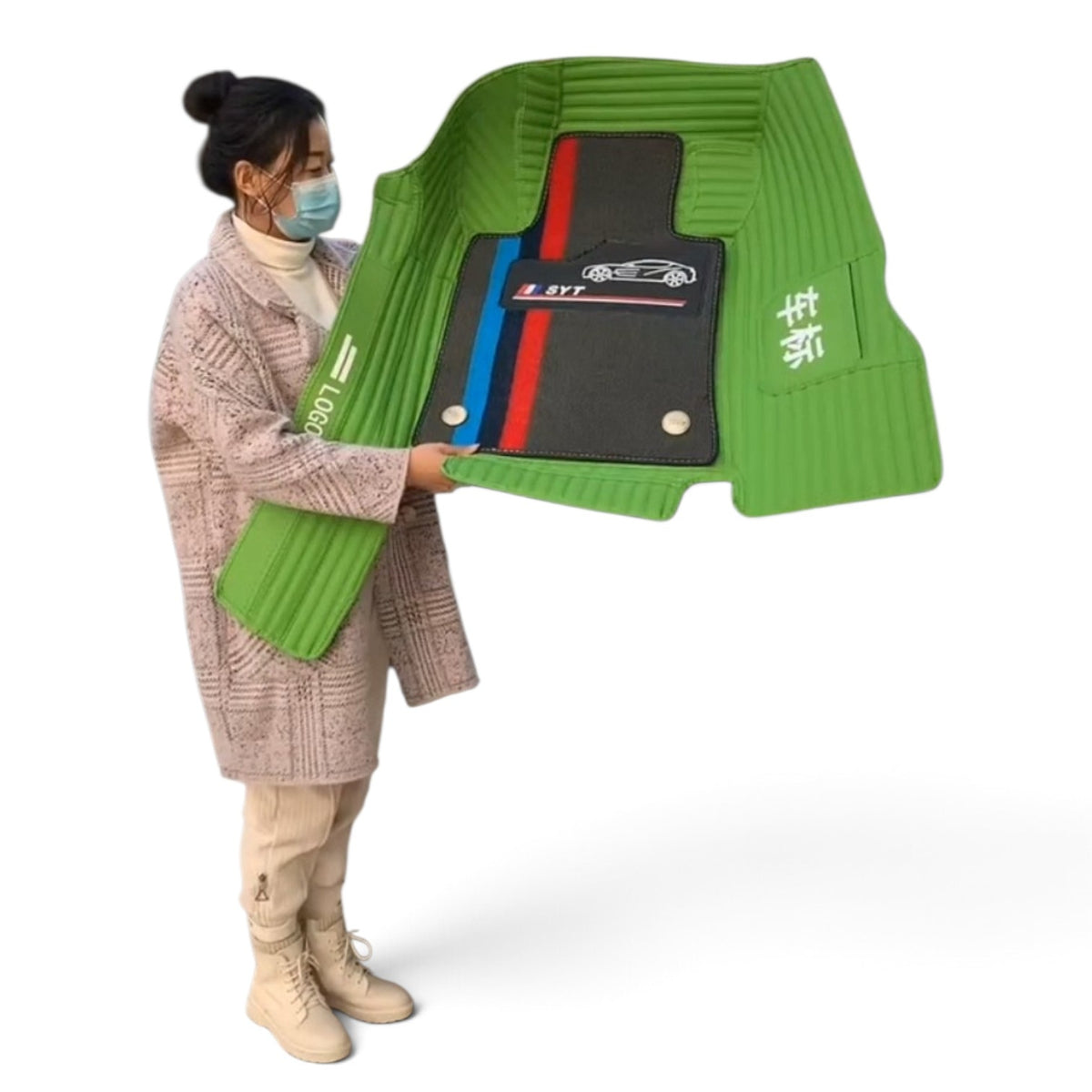 Alfombras Impermeables Dobles Hechas de Cuero Ecológico Artificial Versión Premium Personalizada a Medida Exacta