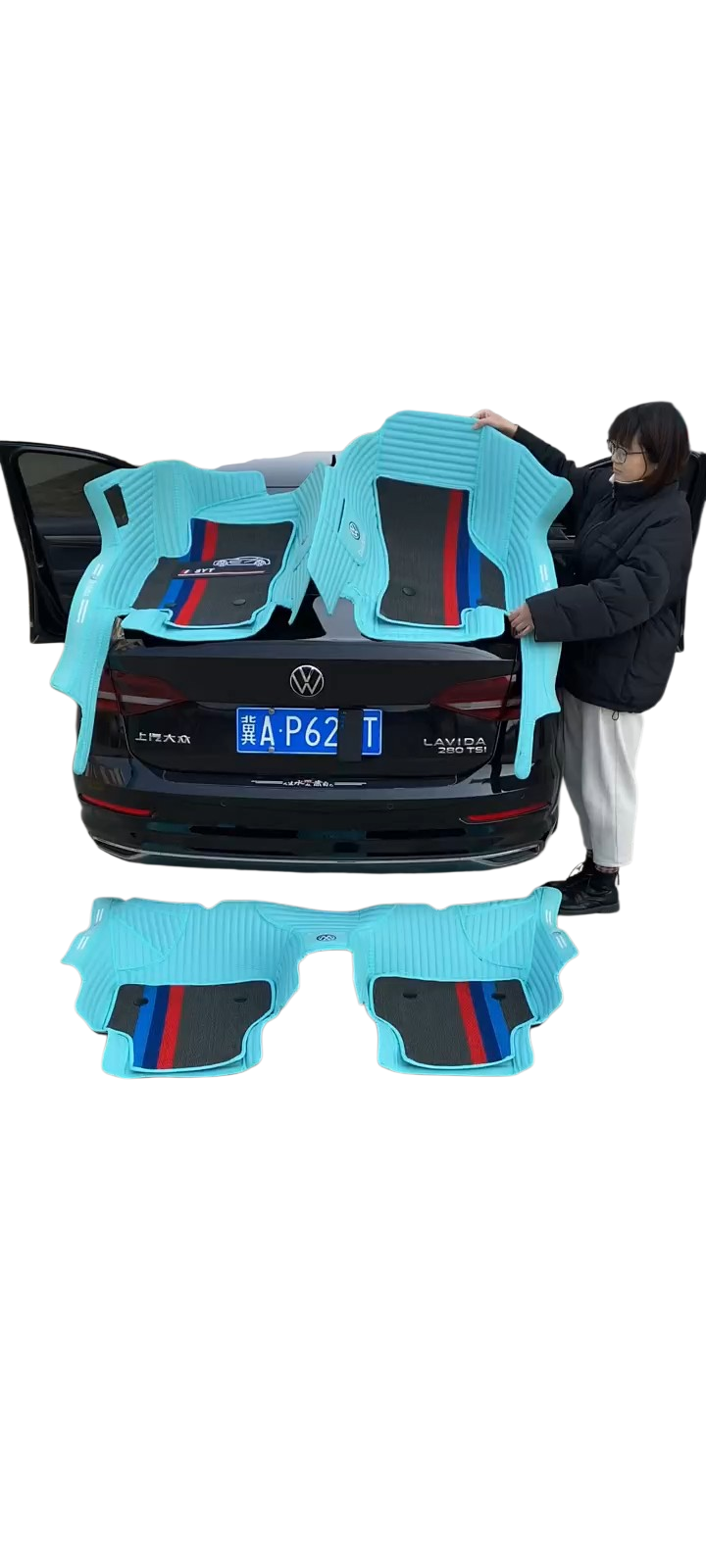 Alfombras impermeables dobles hechas de cuero ecológico artificial personalizada para Auto (A Medida exacta)
