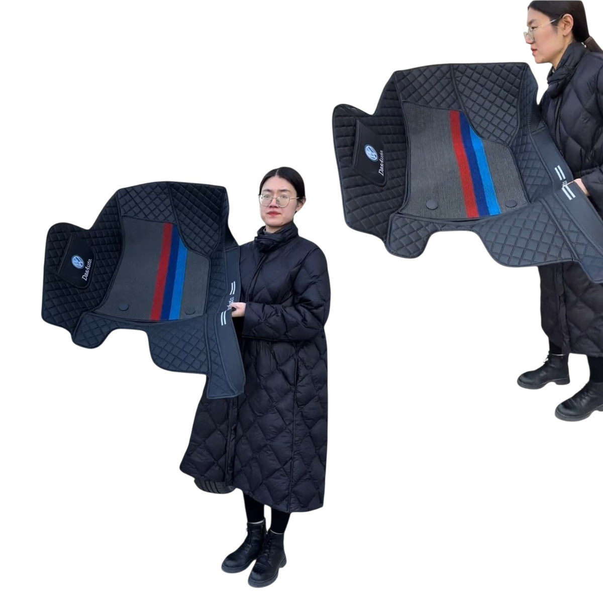 Alfombras impermeables dobles hechas de cuero ecológico artificial personalizada para Auto (A Medida exacta)