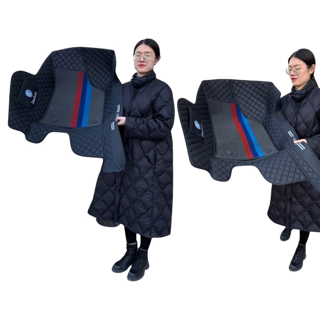 Alfombras impermeables dobles hechas de cuero ecológico artificial personalizada para Auto (A Medida exacta)