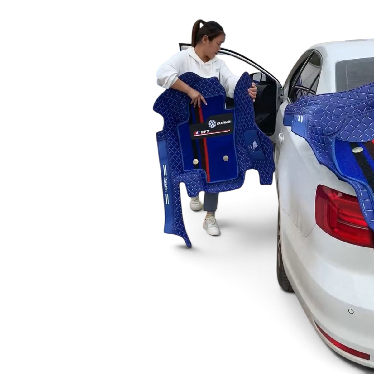 Alfombras impermeables dobles hechas de cuero ecológico artificial personalizada para Auto (A Medida exacta)