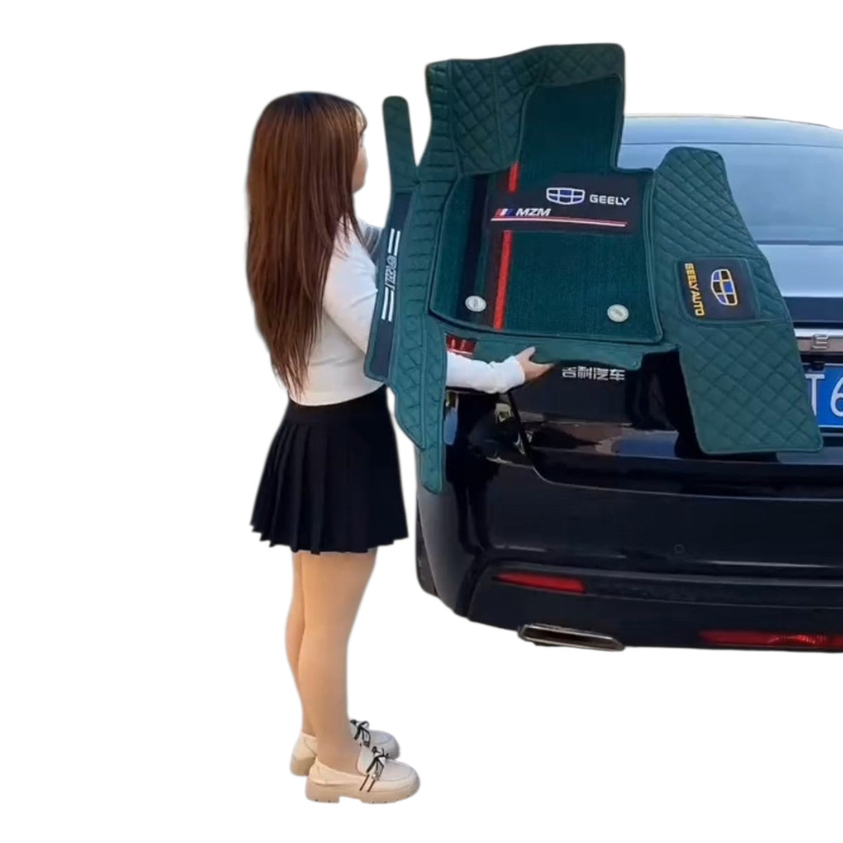 Alfombras impermeables dobles hechas de cuero ecológico artificial personalizada para Auto (A Medida exacta)