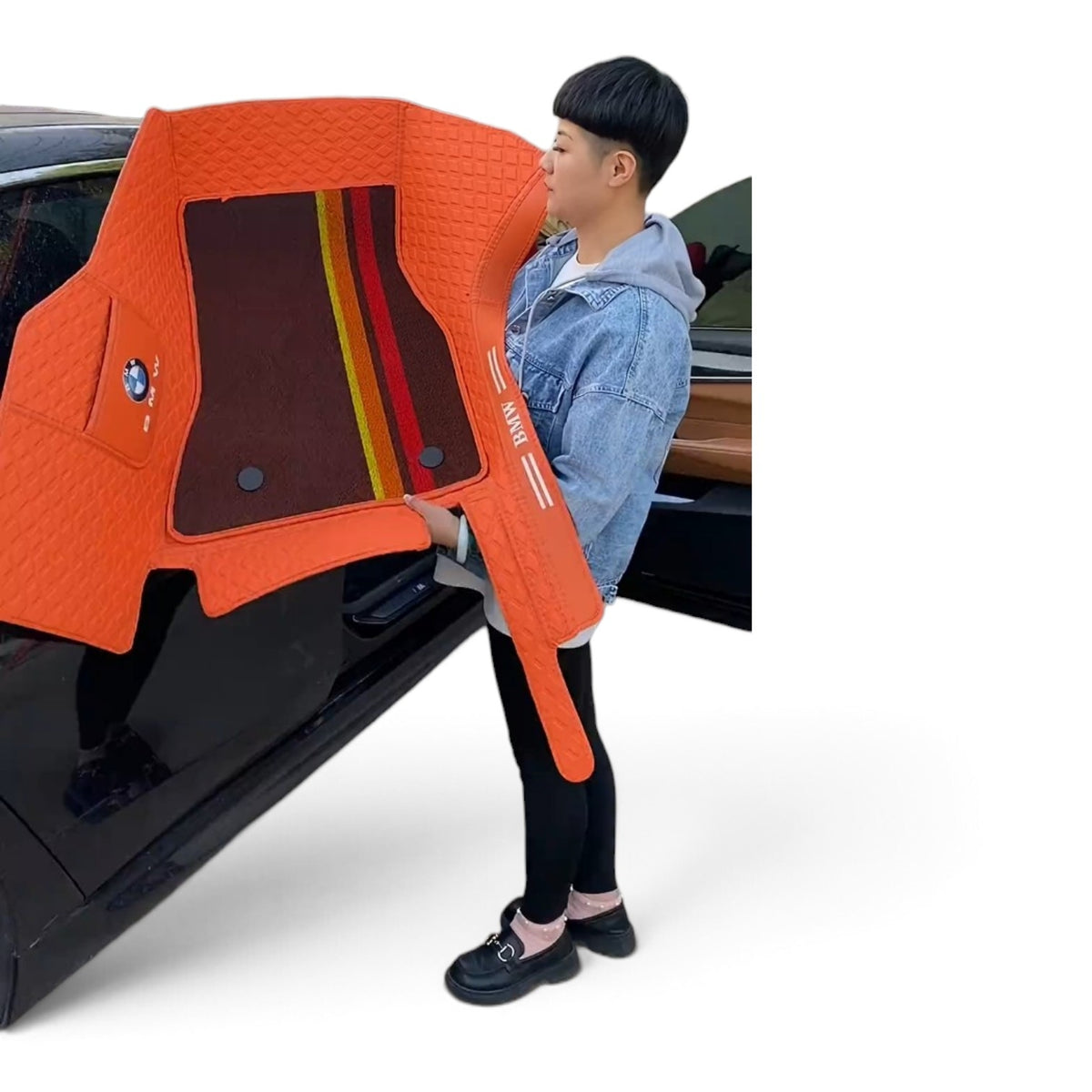 Alfombras impermeables dobles hechas de cuero ecológico artificial personalizada para Auto (A Medida exacta)