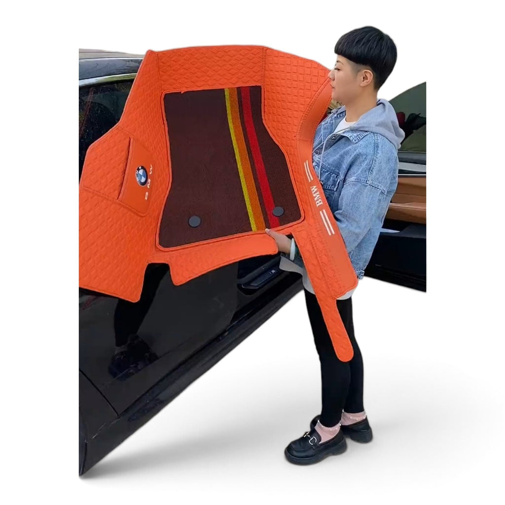 Alfombras impermeables dobles hechas de cuero ecológico artificial personalizada para Auto (A Medida exacta)
