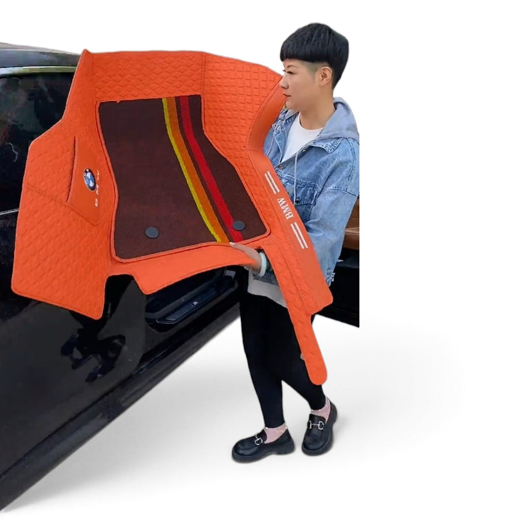 Alfombras impermeables dobles hechas de cuero ecológico artificial personalizada para Auto (A Medida exacta)