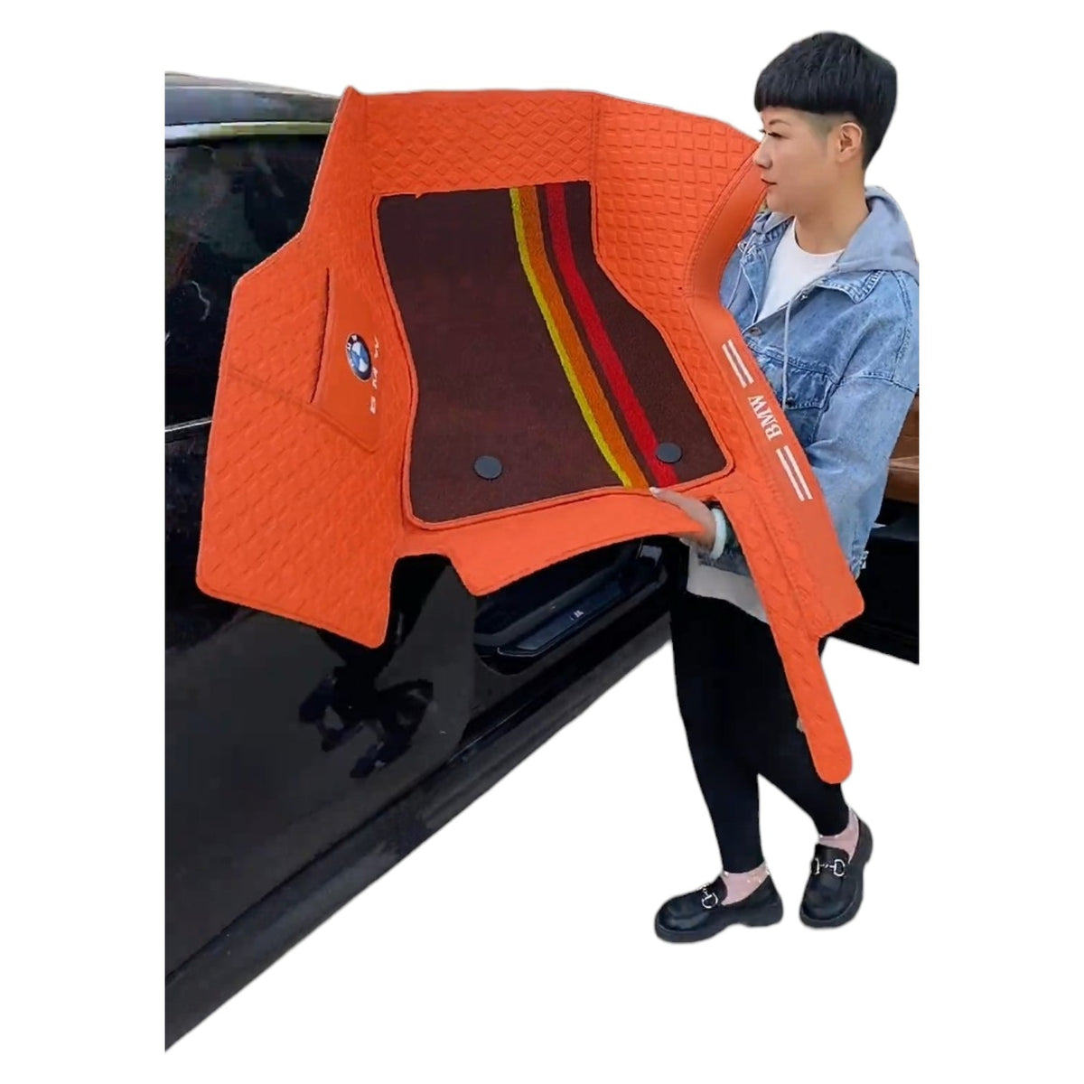 Alfombras impermeables dobles hechas de cuero ecológico artificial personalizada para Auto (A Medida exacta)