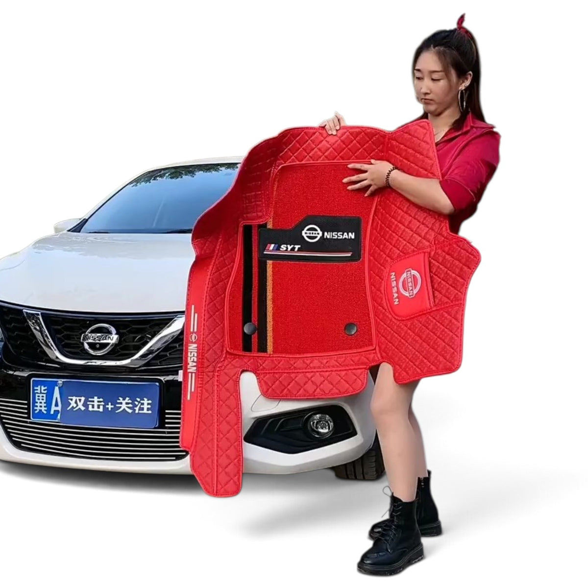 Alfombras impermeables dobles hechas de cuero ecológico artificial personalizada para Auto (A Medida exacta)