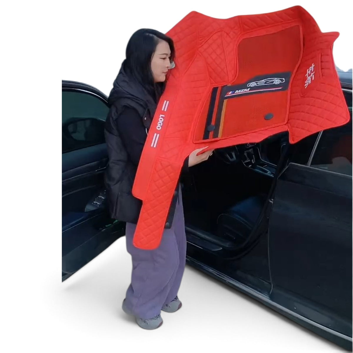 Alfombras impermeables dobles hechas de cuero ecológico artificial personalizada para Auto (A Medida exacta)