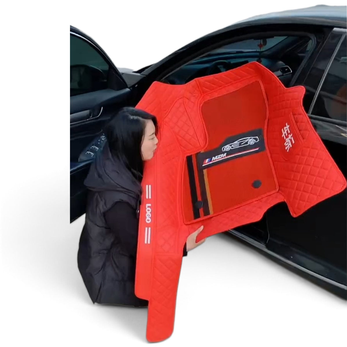 Alfombras impermeables dobles hechas de cuero ecológico artificial personalizada para Auto (A Medida exacta)