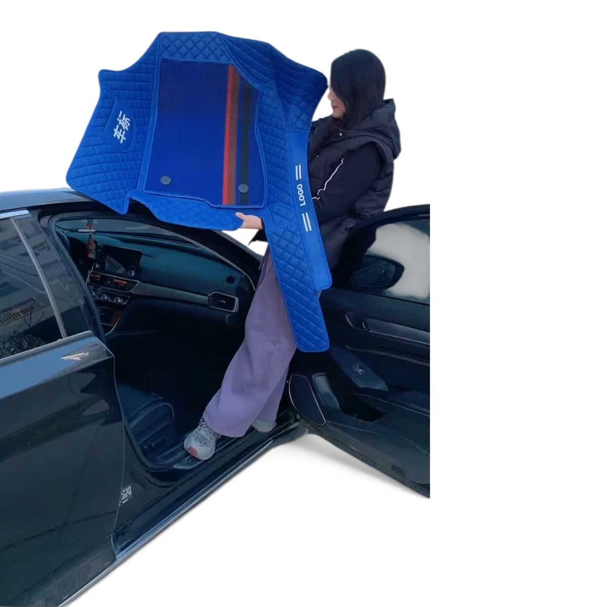 Alfombras impermeables dobles hechas de cuero ecológico artificial personalizada para Auto (A Medida exacta)