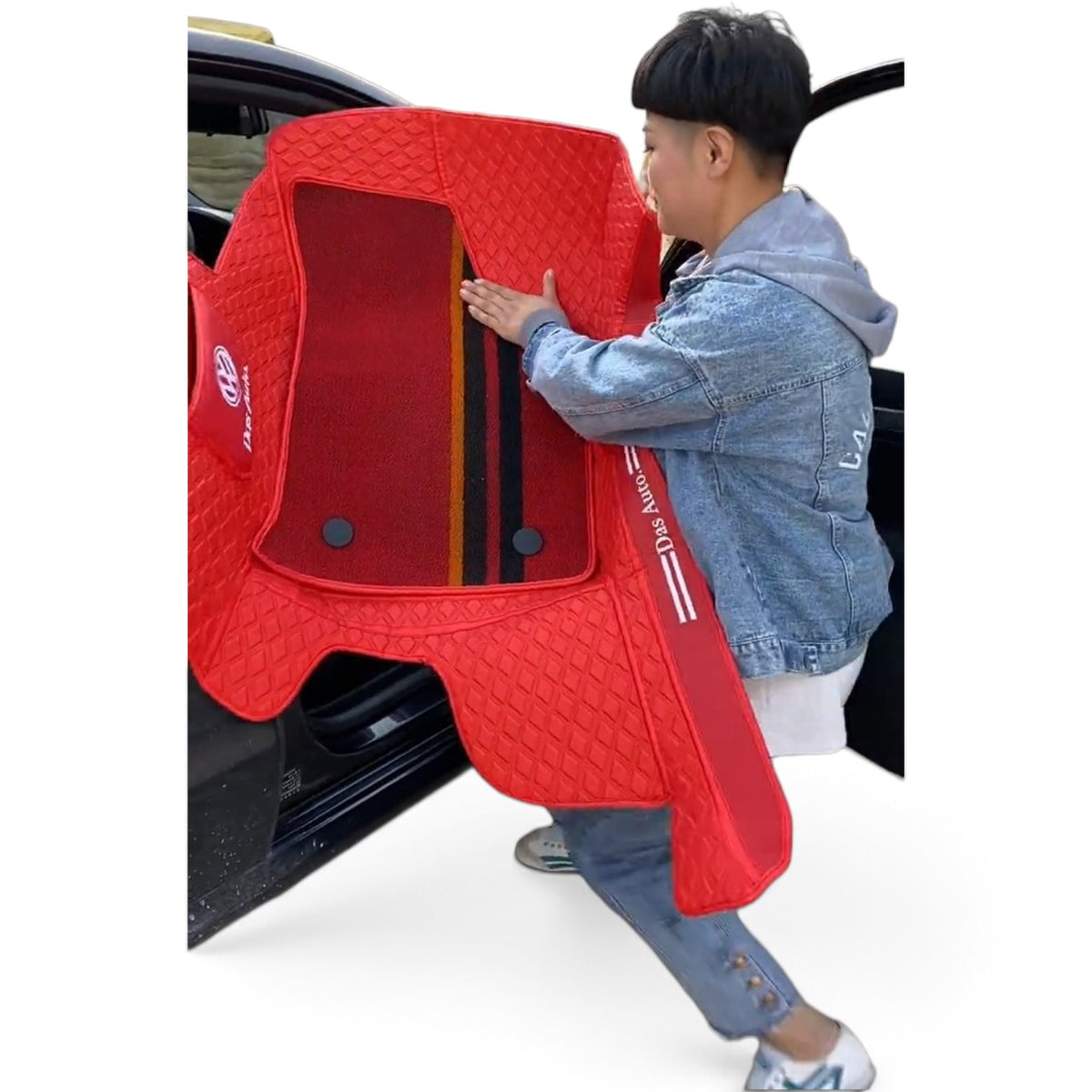 Alfombras impermeables dobles hechas de cuero ecológico artificial personalizada para Auto (A Medida exacta)