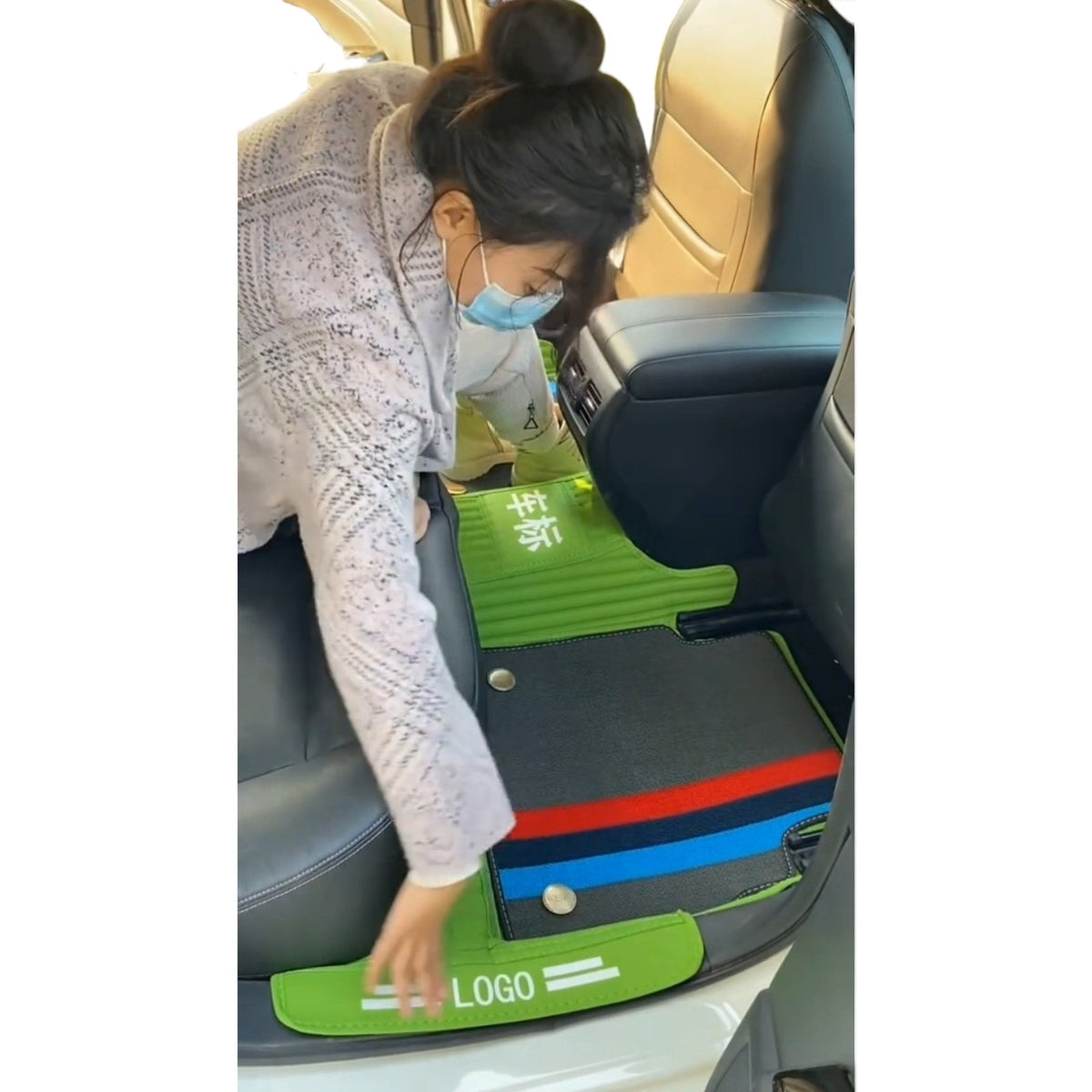 Alfombras impermeables dobles hechas de cuero ecológico artificial personalizada para Auto (A Medida exacta)