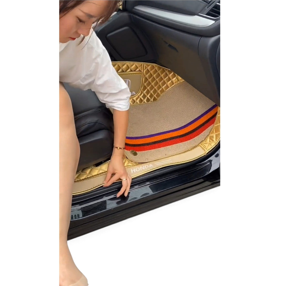 Alfombras impermeables dobles hechas de cuero ecológico artificial personalizada para Auto (A Medida exacta)