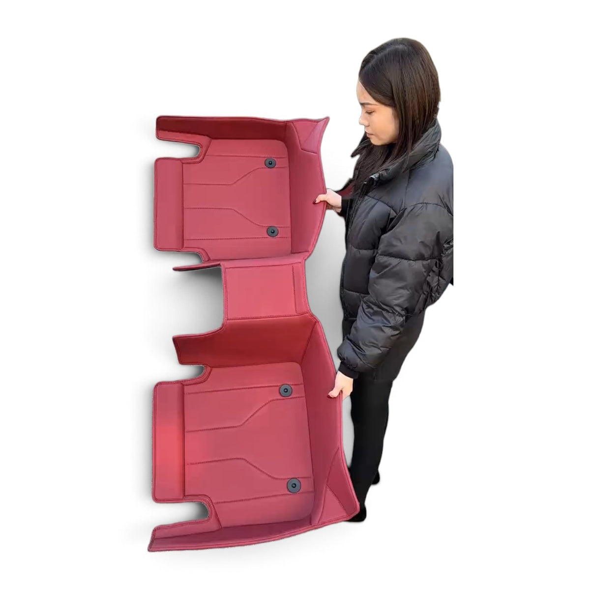 Alfombras impermeables dobles hechas de cuero ecológico artificial personalizada para Auto (A Medida exacta)