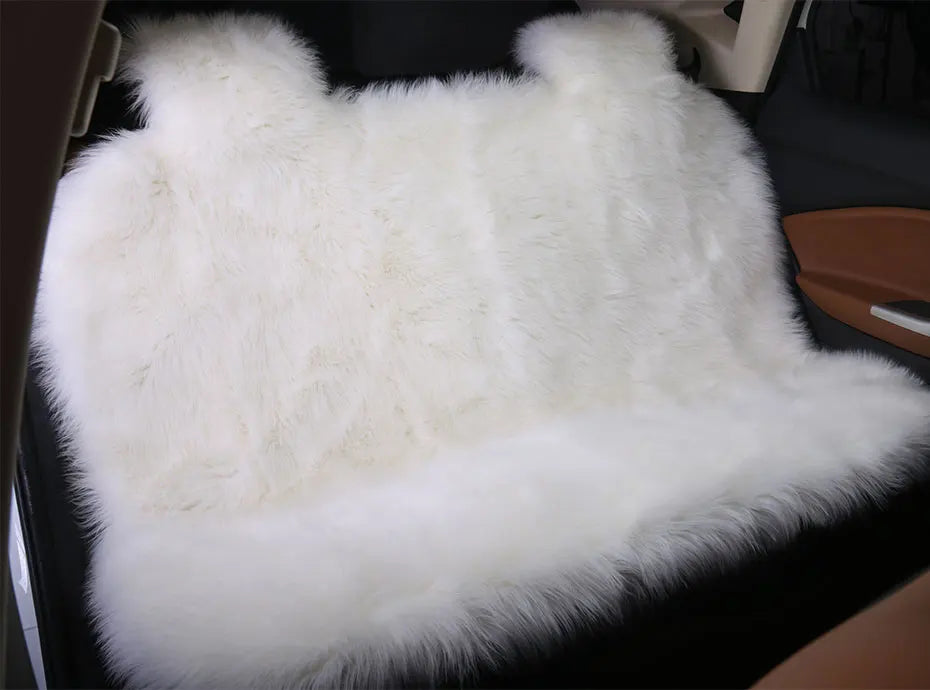 Car Seat Cover Faux Fur Warm Car Seat Cover Faux Plush Black Cute Fundas Coche Asiento Universal Decorative Accessories