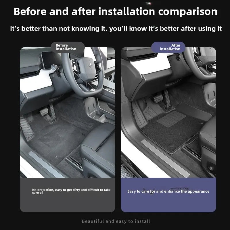 Car Floor Mats for Polestar 4 2024 2025 TPE Waterproof Non-slip Full Surround Floor Liner Mat Car Interior Accessories