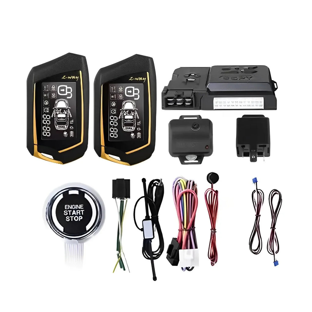 Universal Car Alarm Auto Start Stop System Remote Control Engine Ignition Autostart Kit Keyless Push Start System Car Accessory